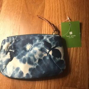 Kate spade blue and white clutch change purse.